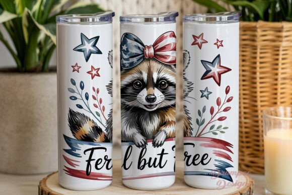 Download Raccoon Patriotic Bow 20oz Tumbler Wrap - Premium Resources