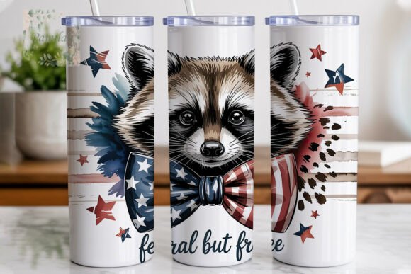 Download Patriotic Raccoon Bow Tumbler Wrap - Premium Resources