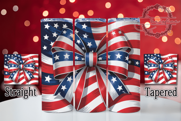Download Patriotic Bow 20oz Tumbler Wrap - Premium Bundle