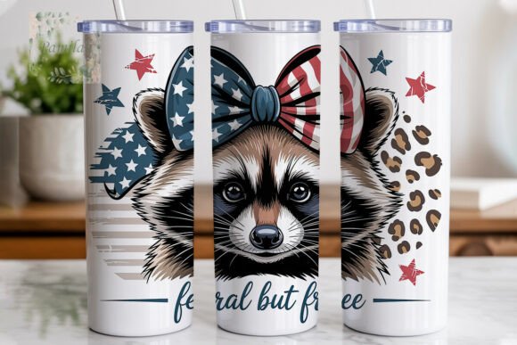 Download Patriotic Raccoon Bow Tumbler Wrap - Premium Resources
