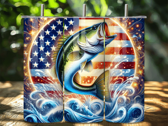 Download Largemouth Bass USA Pride Tumbler Wrap - Premium Resources
